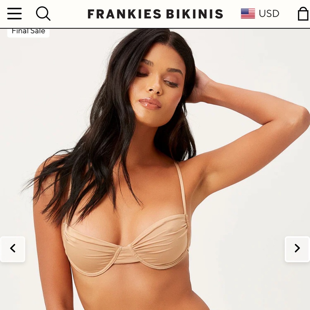 NWT Frankie’s bikinis, Maggie Top,  size Large in color Earth